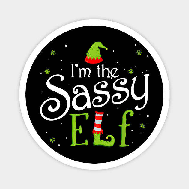 I'm The Sassy Elf Matching Family Group Christmas Funny Xmas Magnet by Fowlerbg